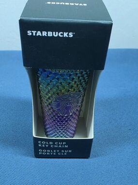 Starbucks "Oilslick" Studded Cold Cup Keychain